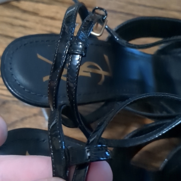 YSL black strappy platform heels. Condition shown in photos. - Picture 8 of 10